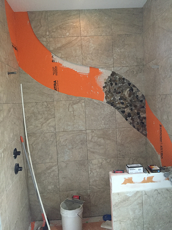 bathroom tile install